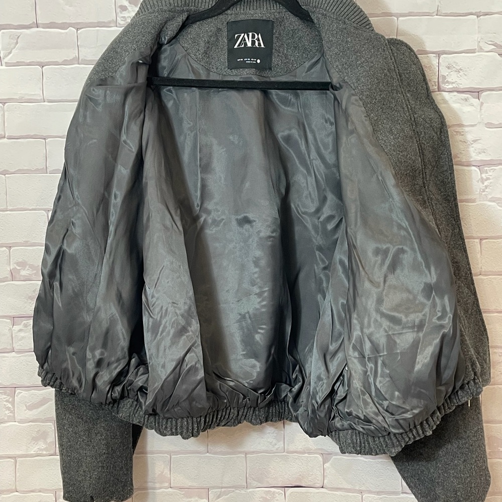 Zara Women’s ‎ Modern Charcoal Bomber Jacket XS l everyday essential | Classic - Picture 4 of 5